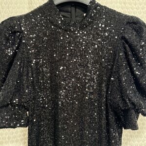Joie Short, Puff Sleeve Sequin Dress